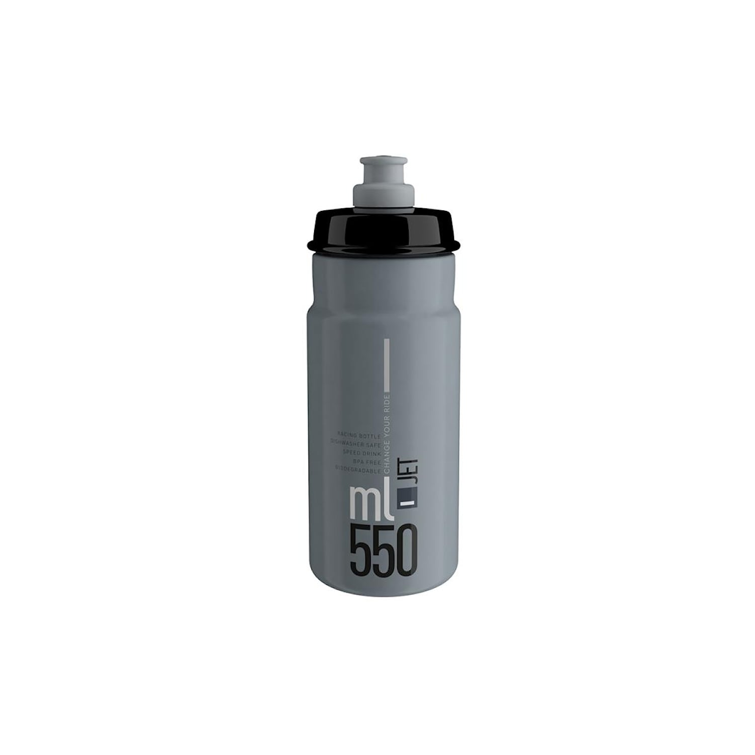 Elite Jet Flaska Grå 550ml 550 ml Cykeltillbehör - Cykelflaskor & Flaskställ - CykelflaskorCykeltillbehör Cykelflaskor & Flaskställ Cykelflaskor