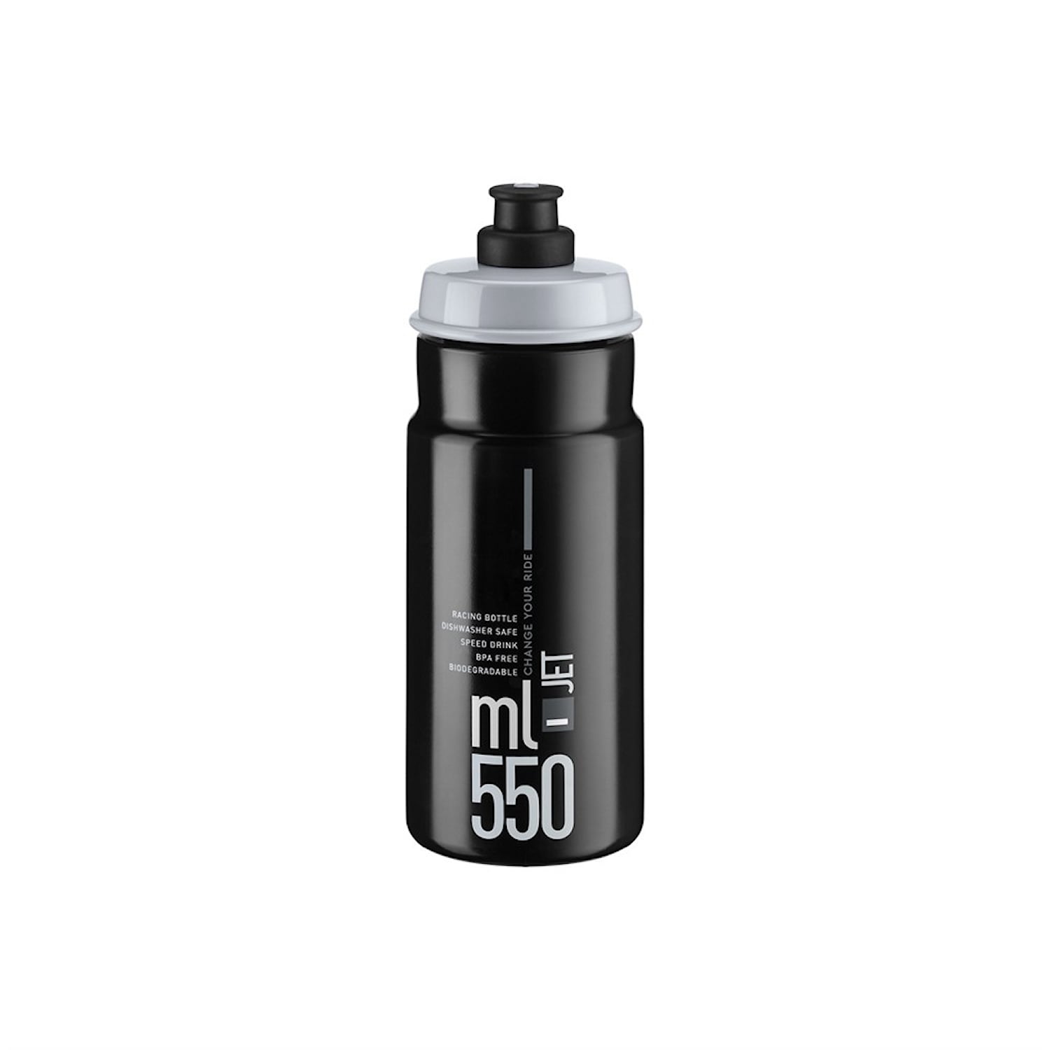 Elite Jet Flaska Svart 550ml 550 ml Cykeltillbehör - Cykelflaskor & Flaskställ - CykelflaskorCykeltillbehör Cykelflaskor & Flaskställ Cykelflaskor
