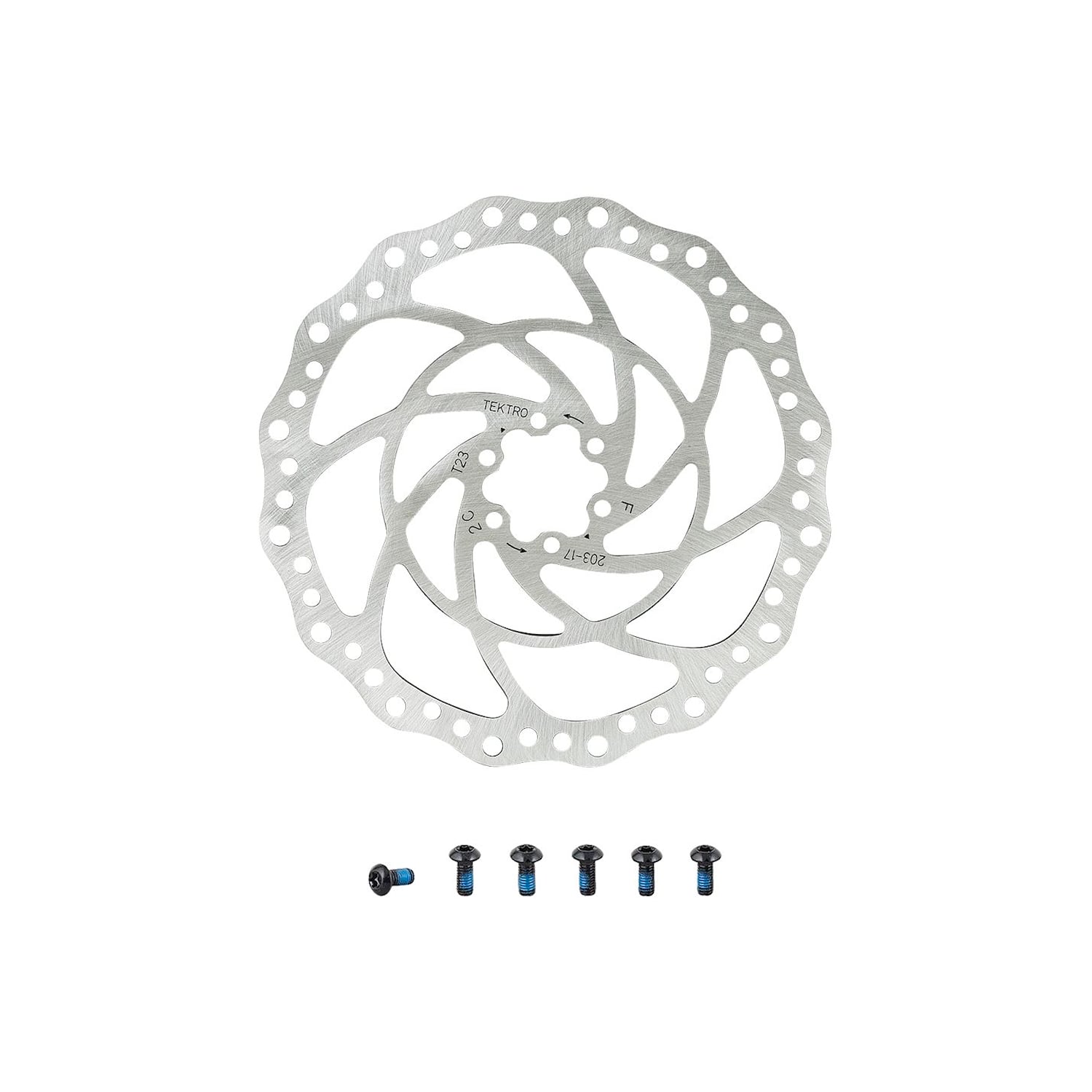 Rotor Tektro TR-17 203 2.3mm 6-Bolt Stnl Stl Coated Silver Cykeldelar - Bromsar - BromsskivorCykeldelar Bromsar Bromsskivor