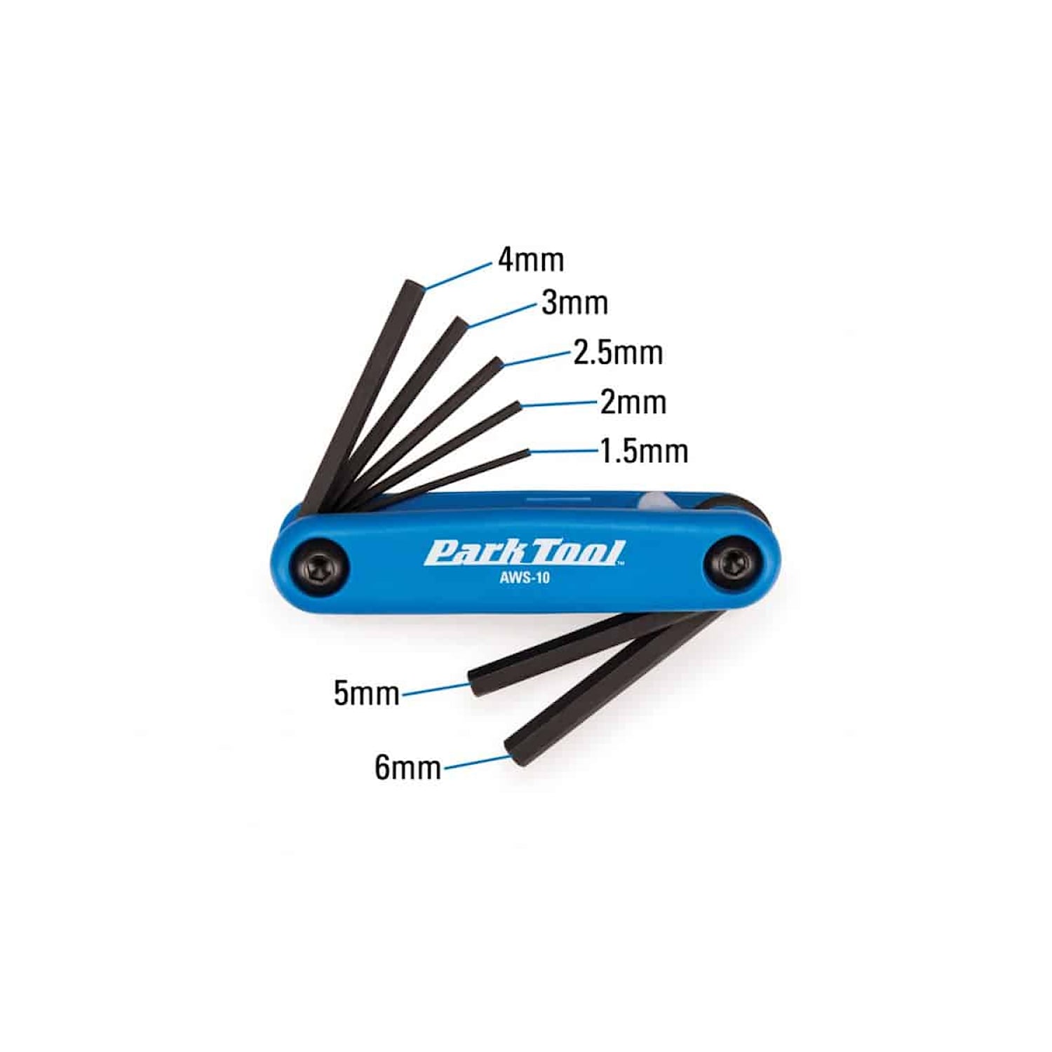 Park Tool Insexverktyg AWS-10 fällbart 1,5/2/2,5/3/4/5/6mm Blå Cykeltillbehör - Verktyg - VerktygCykeltillbehör Verktyg Verktyg