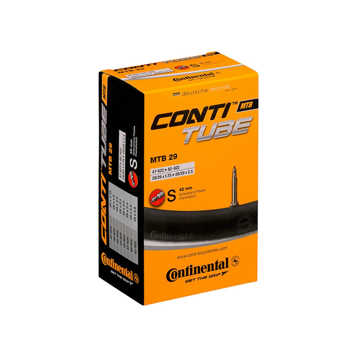 Continental MTB Slang 29x1,9-2,4 (47-62x622) Presta 42mm Svart Cykeldelar - Däck & slangar - SlangarCykeldelar Däck & slangar Slangar
