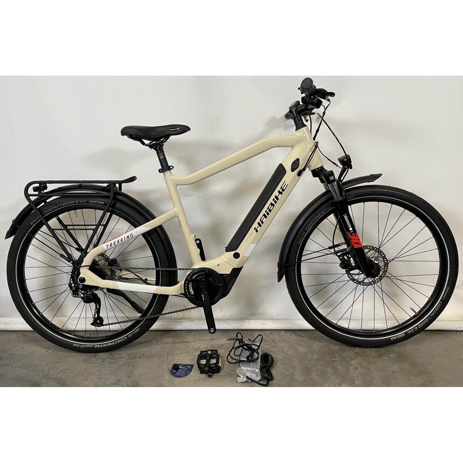 Haibike Trekking 4 High Desert/ White 52 cm Beige Recycle - Elcykel-Recycle - Hybrid Elcykel-RecycleRecycle Elcykel Recycle Hybrid Elcykel Recycle
