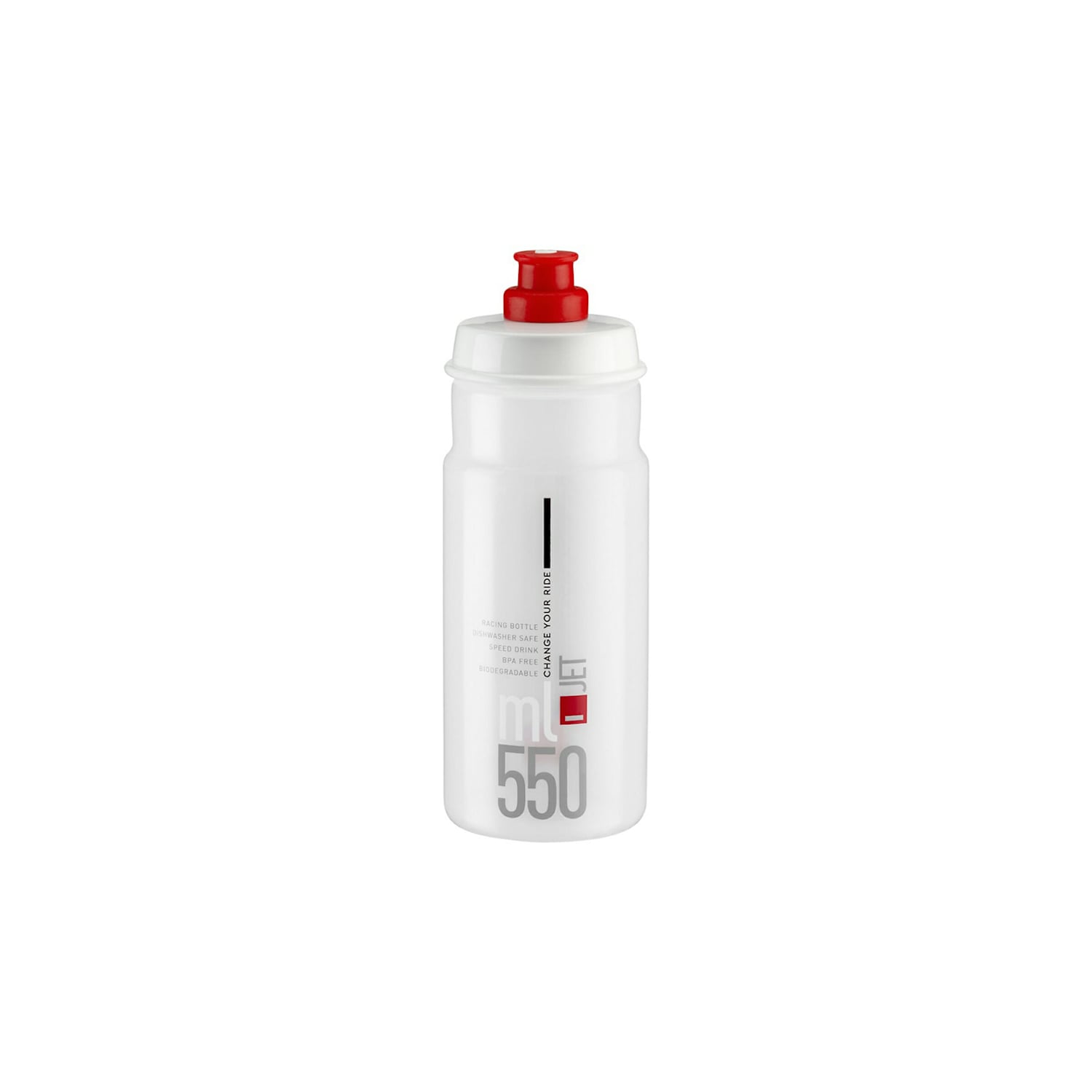 Elite Jet Flaska Röd/Clear 550ml 550 ml Cykeltillbehör - Cykelflaskor & Flaskställ - CykelflaskorCykeltillbehör Cykelflaskor & Flaskställ Cykelflaskor