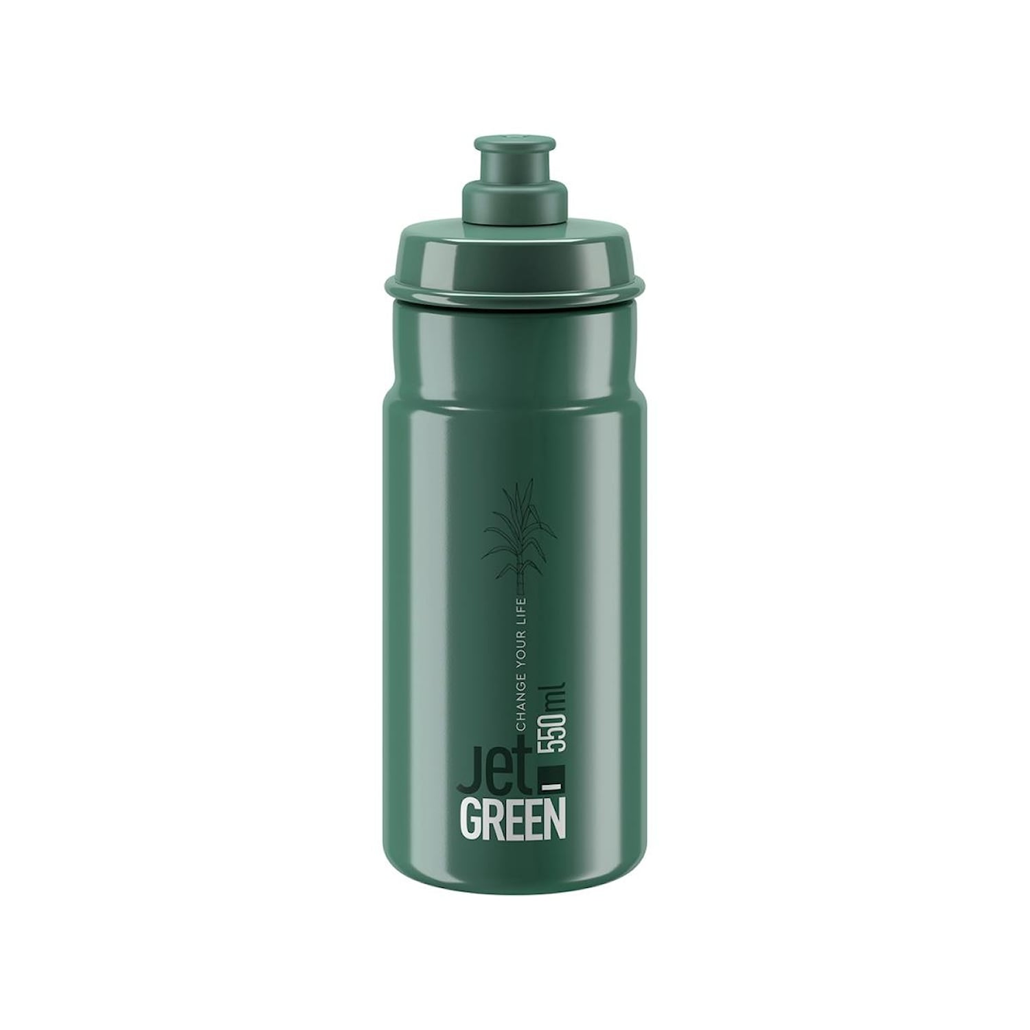 Elite Jet Grön Flaska Mörkgrön 550ml 550 ml Cykeltillbehör - Cykelflaskor & Flaskställ - CykelflaskorCykeltillbehör Cykelflaskor & Flaskställ