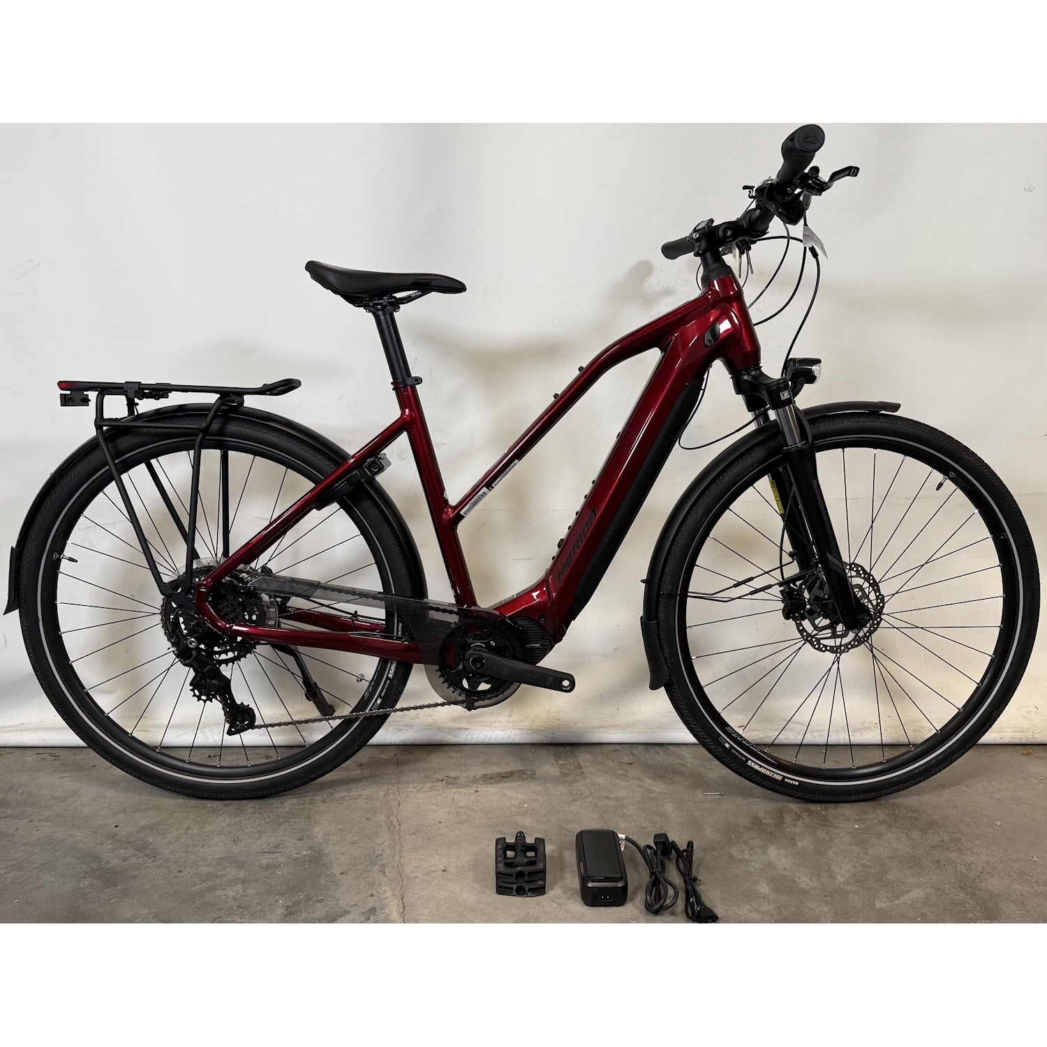 Merida eSpresso L 400 EQ Mid Burgundy Red/Black M Recycle - Elcykel-Recycle - Hybrid Elcykel-RecycleRecycle Elcykel Recycle Hybrid Elcykel Recycle