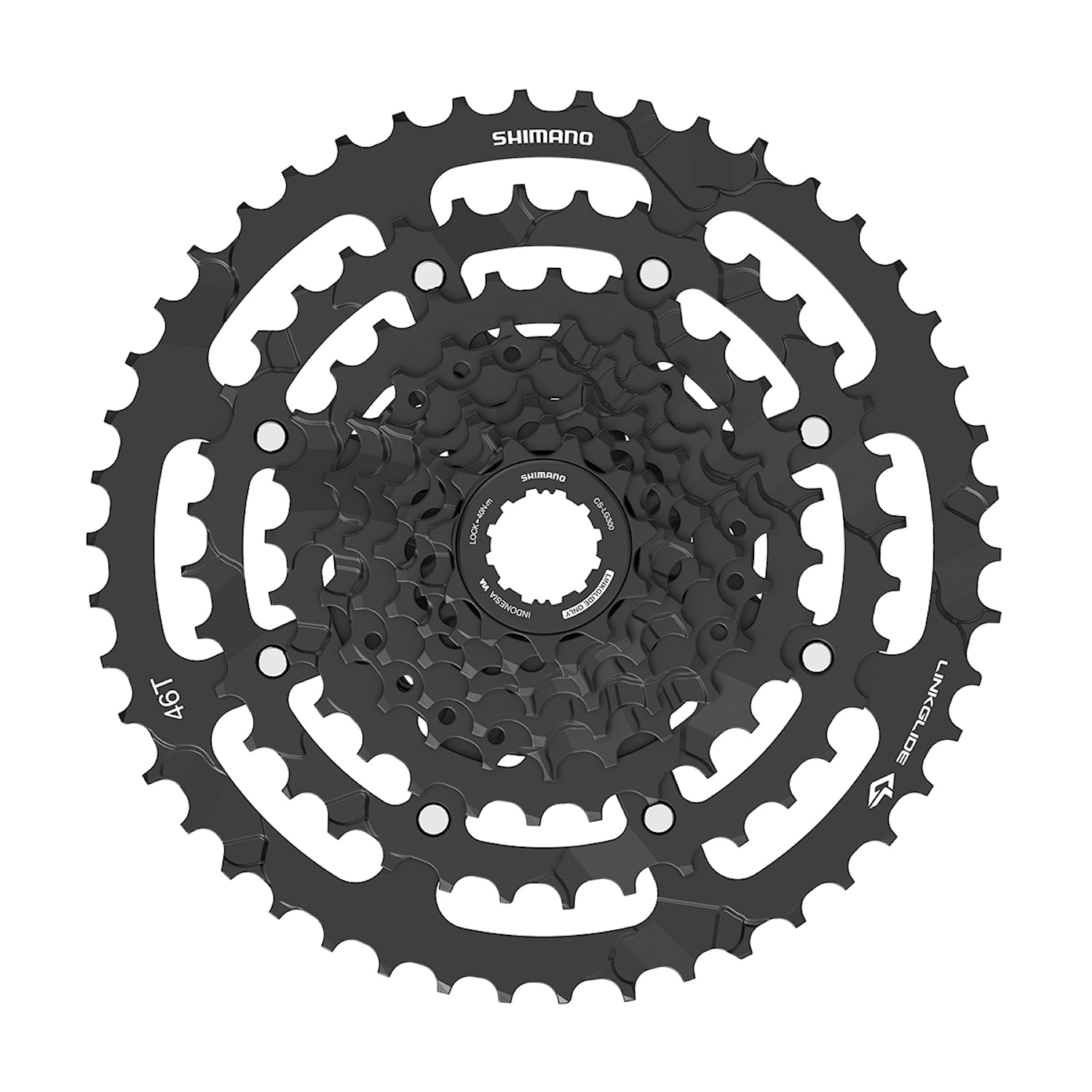 Shimano Kassett CS-LG400-9 Linkglide 9-vxl 11-46T Cykeldelar - Kassetter & bakdrev - KassetterCykeldelar Kassetter & bakdrev Kassetter