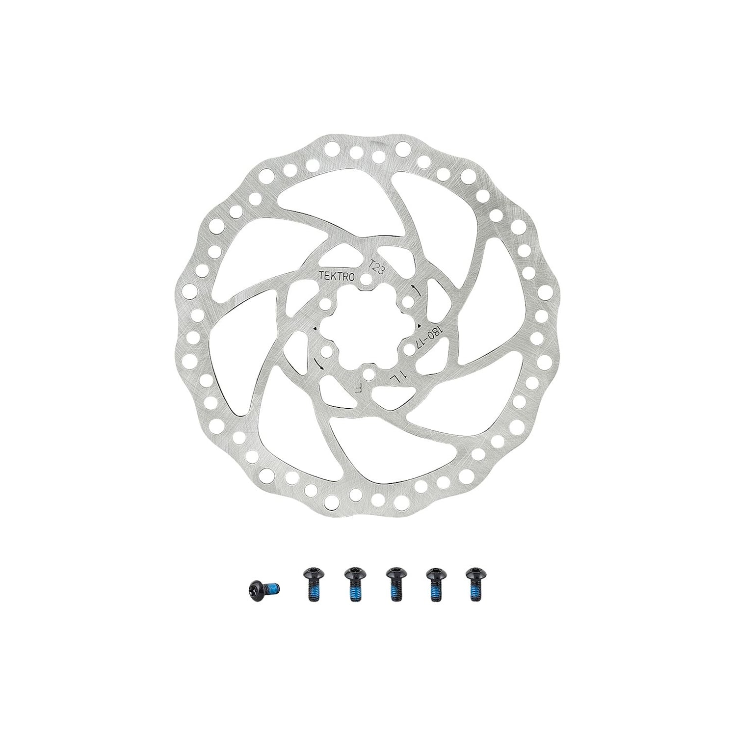 Rotor Tektro TR-17 180 2.3mm 6-Bolt Stnl Stl Coated Silver Cykeldelar - Bromsar - BromsskivorCykeldelar Bromsar Bromsskivor