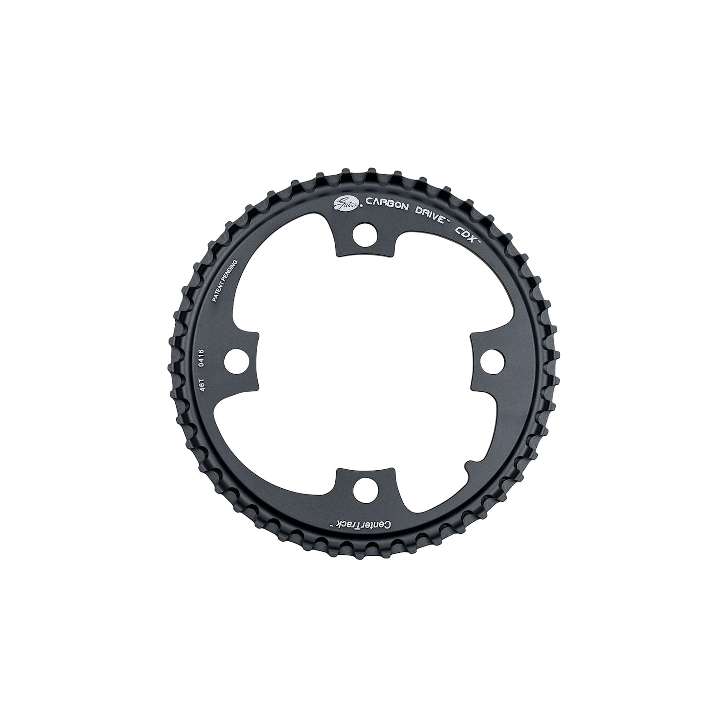 Chainring Gates CDX 46T 104BCD 4-Bolt Belt Drive Black Cykeldelar