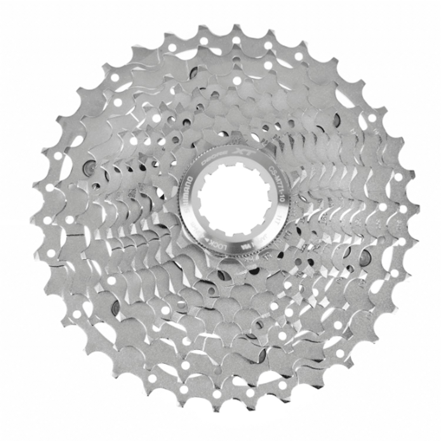 Shimano Kassett CS-M771-10 XT 10-vxl 11-34T Silver Cykeldelar - Kassetter & bakdrev - KassetterCykeldelar Kassetter & bakdrev Kassetter