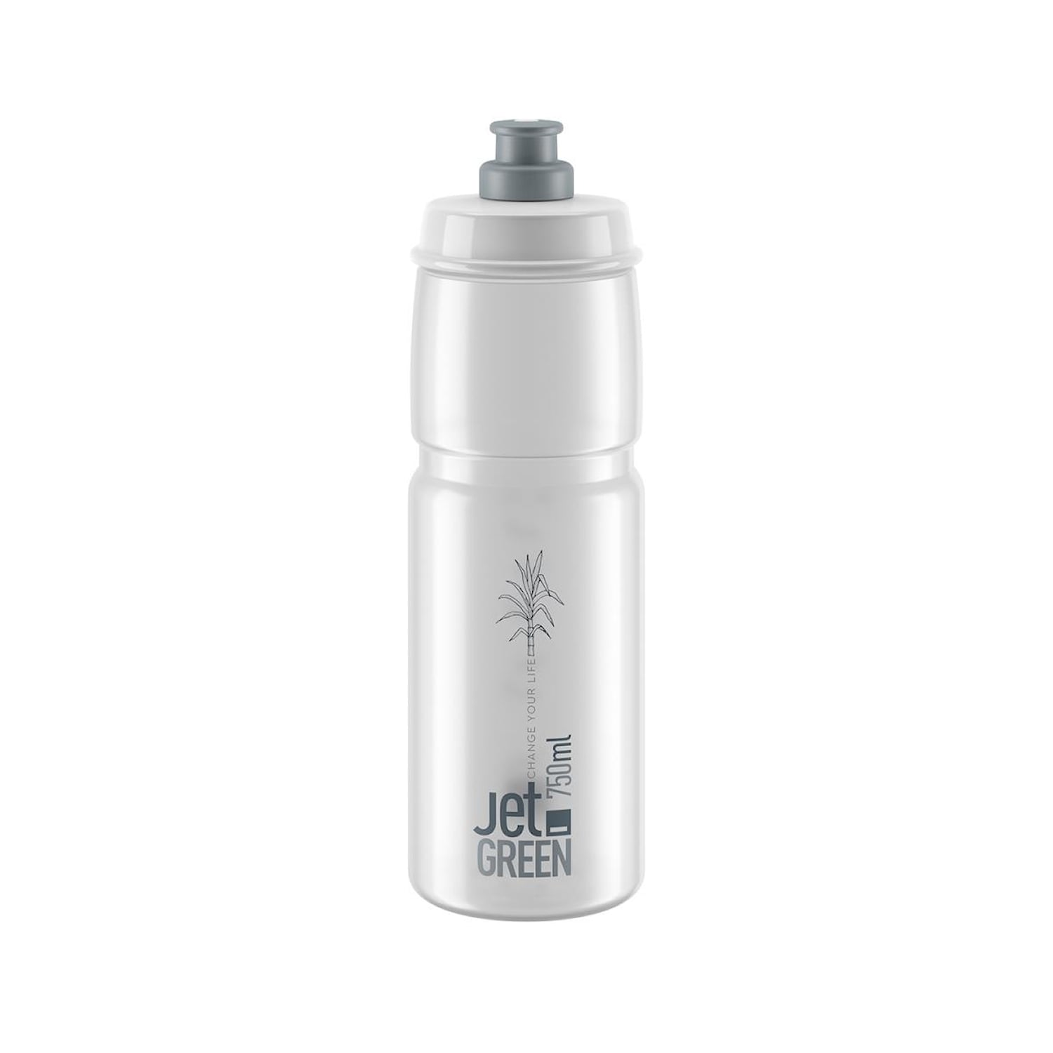 Elite Jet Grön Flaska Grå/Clear 750ml 750 ml Cykeltillbehör - Cykelflaskor & Flaskställ - CykelflaskorCykeltillbehör Cykelflaskor & Flaskställ